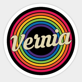 Vernia - Retro Rainbow Style Sticker